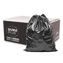 DuraPlus® Can Liner, Regular, Black, 20" x 22", LLDPE, 500/Case, Made in Canada