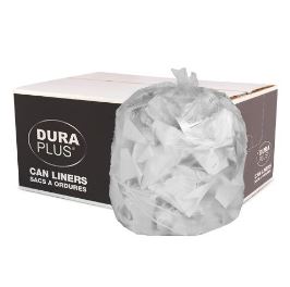 DuraPlus® Can Liner, Strong, Transparent, 30" x 38", LLDPE, 200/Case, Made in Canada